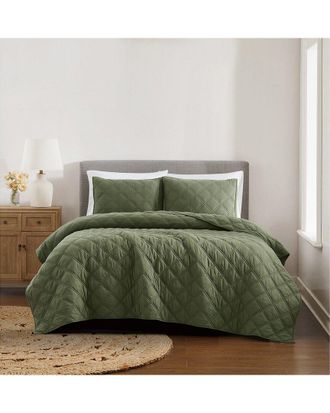 Brooklyn Loom Diamond Washed Cotton Quilt Set