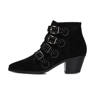 Pertini Schoenen, Dames, Zwart, 38 EU, Su&egrave;de, Zwarte Su&egrave;de Enkellaarsjes Stijlvol Model