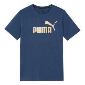 Puma Logo Printed Short Sleeve TEE Blue 583843-43