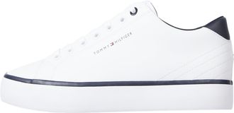 Tommy Hilfiger Mens Low Top Vulcanised Trainers, White (White), 10