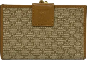 Celine Beige Brown Leather Pvc Wallet (Bi-Fold) (Pre-Owned)