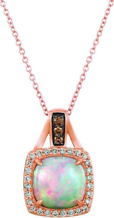 Le Vian Balance 14K Rose Gold 2.07 Ct. Tw. Diamond & Opal Pendant Necklace