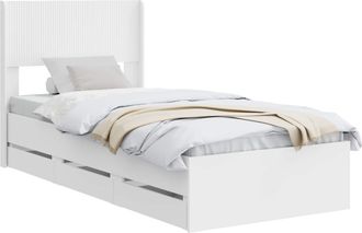vidaXL Estructura De Cama Con Almacenamiento Y Cabecero Blanco Vidaxl