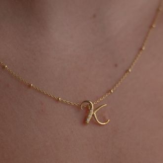 Dower & Hall Silver & Diamond Letter Pendants