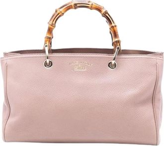 Gucci Pre-owned Handbags, female, Pink, Size: ONE SIZE Pre-owned Medium Bamboo Shopper