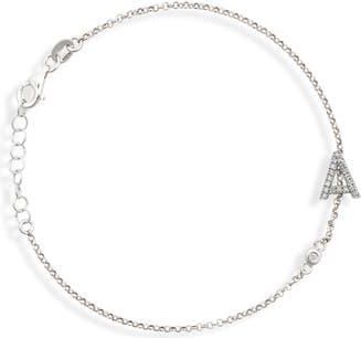 Meshmerise Diamond Initial Bezel Bracelet in White-A at Nordstrom Rack