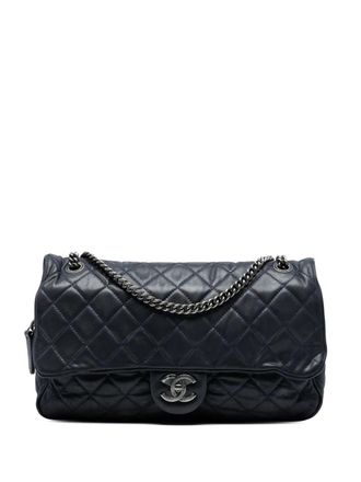 Chanel 2012-2013 Large Quilted Iridescent Calfskin Shiva Flap shoulder bag - Black