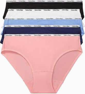 Calvin Klein Womens Signature Cotton 5-Pack Bikini Bottom - Multi - XL