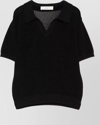 Dunst ribbed knit short-sleeve polo shirt