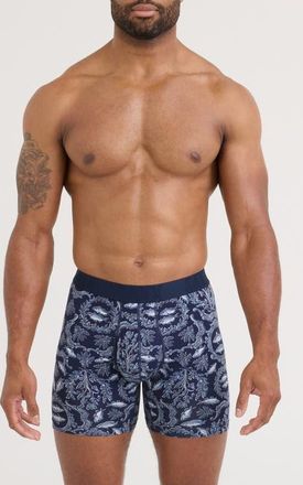 Saxx DropTemp Cooling Cotton Boxer Briefs in Backsplash- Dark Ink at Nordstrom, Size Xx-Large
