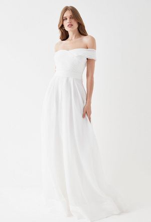 Coast Organza Bardot Full Skirted Maxi Dress