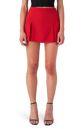 endless rose Box Pleat Miniskort in Red at Nordstrom, Size X-Small