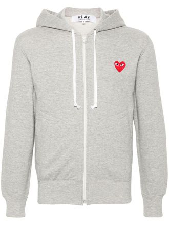 Comme Des Gar&ccedil;ons Sudadera con capucha de algod&oacute;n con coraz&oacute;n rojo de Comme Des Gar&ccedil;ons