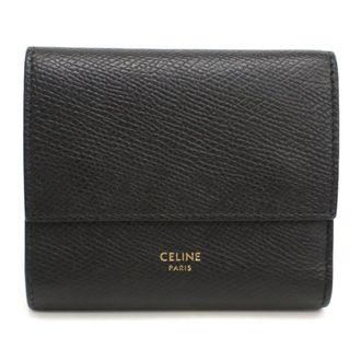 Celine Black Leather Wallet (Tri-Fold) (Pre-Owned)