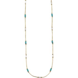 Argento Vivo Faux Pearl & Turquoise Liquid Beaded Necklace in Gold at Nordstrom
