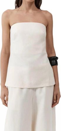 St.Agni Strapless Rouleau Tie Top In Ivory