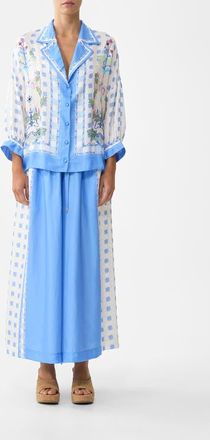 Camilla Shirt With Gathered Cuff in Midsummer Mosaics at Nordstrom, Size X-Small