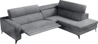 Egoitaliano Ecksofa »Edith, Designsofa mit hohem Sitzkomfort, L-Form« inkl. elektrischer Relaxfunktion und manuell verstellbaren Kopfteilen