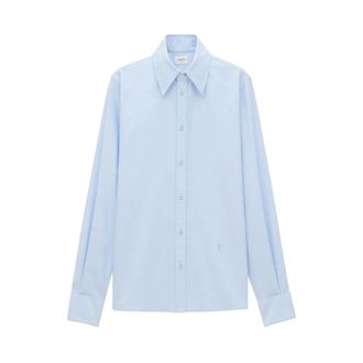 Saint Laurent Cassandre Oxford Shirt - male - Saint Laurent - Formal Shirts - Blue - XL - Shirts