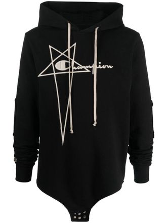 Champion logo-embroidery cotton hoodie - men - Cotton - S - Black