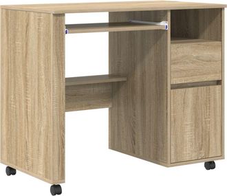 vidaXL Vidaxl - Desk with Wheels Sonoma oak 91 x 50 x 77 cm Engineered Wood