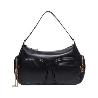 Liu Jo Shoulder Bags, female, Black, Size: ONE SIZE Black Shoulder Bag with Gold Details