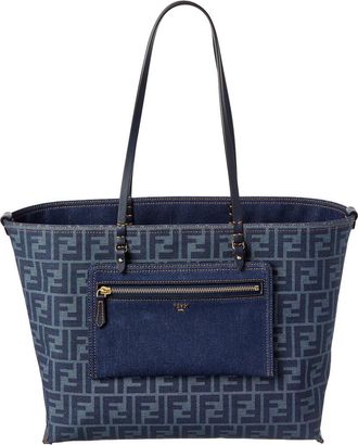 Fendi Fendi Ff Jacquard Canvas Reversible Tote