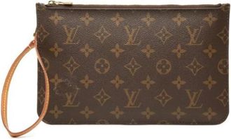 Louis Vuitton Pre-owned Vintage Canvas Clutch - Dames - Vintage Clutch - Bruin - ONE Size - Leer - Vintage