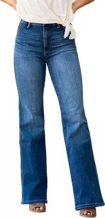 Kancan Misty Ultra High Rise Wide Flare Jeans In Dark Wash