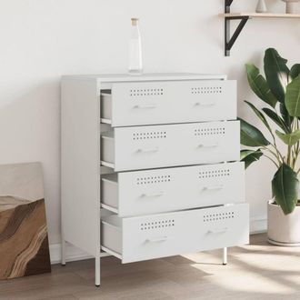 Berkfield Home Sideboard White 68x39x89 cm Steel | Size: 68 x 39 x 89 cm