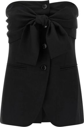 Max Mara Veruska Sleeve Top - Dames - Bodywarmers - Zwart - 2XS - Wol - Jassen