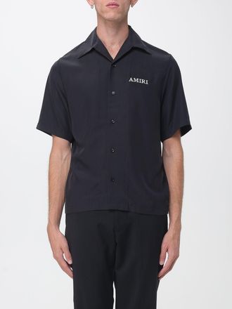 Amiri Camicia bowling in misto modal con colletto cubano e logo