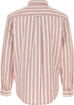 Carhartt Work in Progress Mens Embroidered Oxford L-S Deven Shirt Devenstripeoxideredwhite Exterior: Cotton Camicie