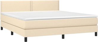 vidaXL Vidaxl - Cama Box Spring Con Colch&oacute;n Tela Color Crema 180x200 Cm