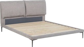 Vente-Unique Cama 160 x 200 cm - Tela - Gris jaspeado - RIMOTA de Maison C&eacute;phy