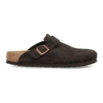 Birkenstock Boston Soft Footbed Suede Leather Mules - male - Birkenstock - Mules - Black - 5 UK - Shoes