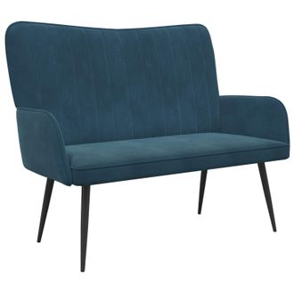 vidaXL Sof&aacute; De 2 Plazas Azul 115 X 61 X 87 Cm Terciopelo Vidaxl