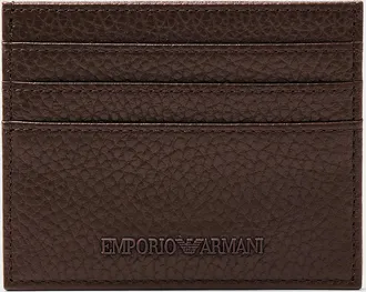 Emporio Armani Mens Embossed logo grained leather card case
