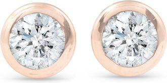 Pompeii3 1/3 ctw 14k Rose Gold Diamond Bezel Martini Stud Earrings