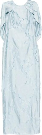 Amsale Jurk met bloemen jacquard - Blauw