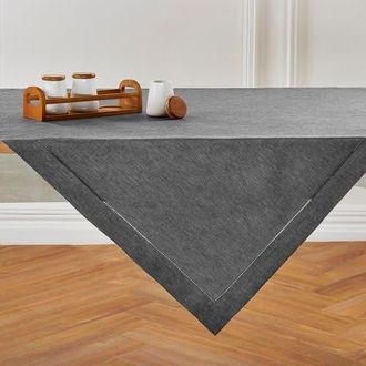 Solino Home Linen Table Throw - Milan, 52 x 52, 52 x 52 in Charcoal Grey at Nordstrom, Size Small