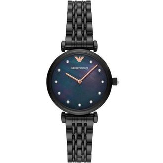 Emporio Armani Gianni T-Bar Horloge - Dames - Horloges - Zwart - ONE Size - Accessoires