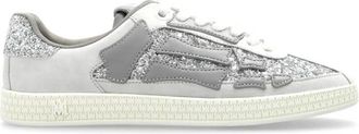 Amiri Schoenen, Dames, Grijs, 41 EU, Leer, Glitter Pacific Bones Sneakers