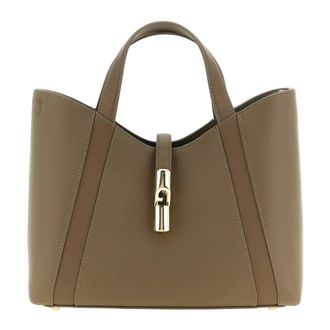 Furla Tassen, Dames, Grijs, ONE Size, Leer, Goccia S Tote