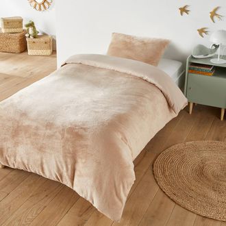 Sohome Bedset in donzig fleece, Polaire rechthoekige kussensloop