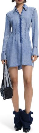Desigual Long Sleeve Denim Minidress in Blue at Nordstrom, Size X-Large