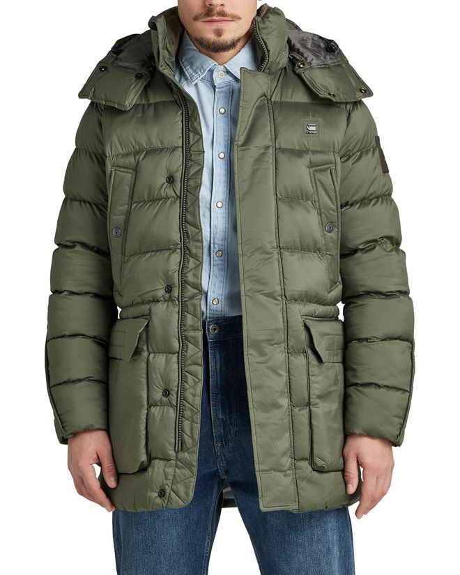 G-Star RAW Herren G-Whistler Padded Hooded Parka, Grün (lt hunter - Main Image