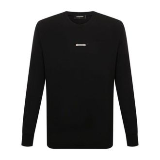 Dsquared2 T-shirt Met Klein Logo En Lange Mouwen, Zwart