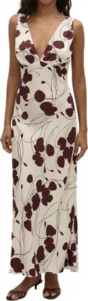 Faithfull The Brand Signe Maxi Dress In Dandelion Floral Bordeaux