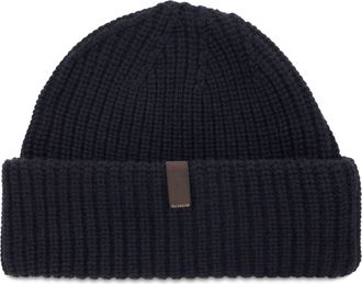 Slowear Mens Knitted Cashmere Hat Blue
